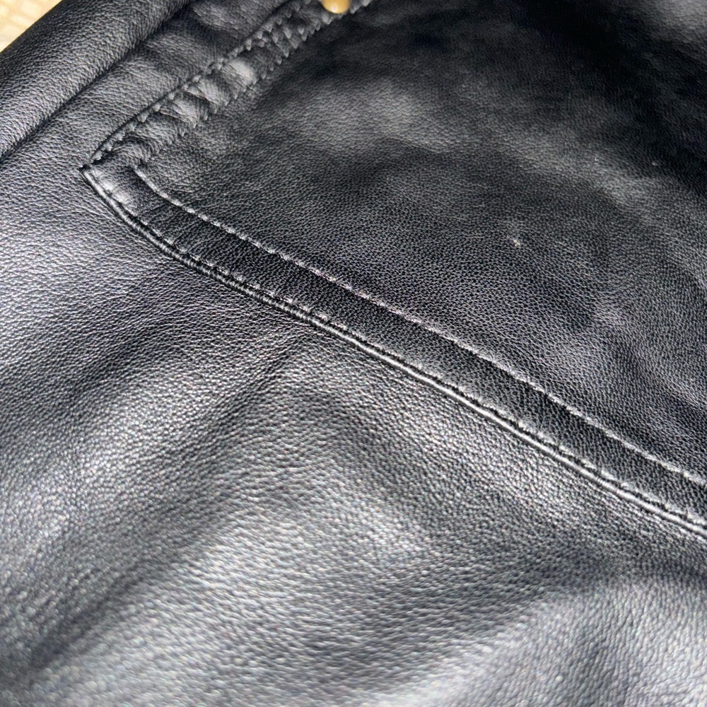 Faux leather joggers with pockets